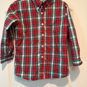 Kids Plaid Button-Down Shirt - Red and Green